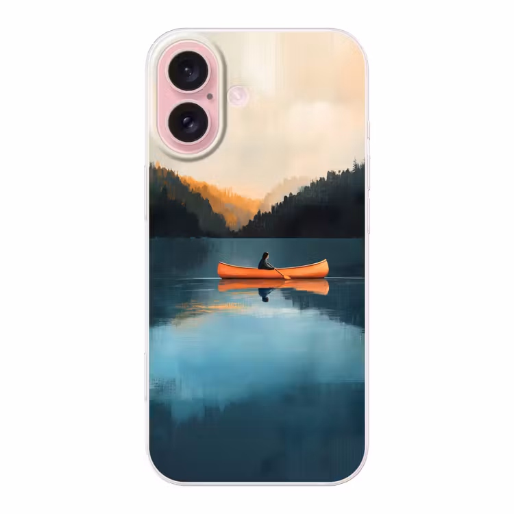 Telefoonhoesje - Bossen - Meer - Kano - Oranje — 1