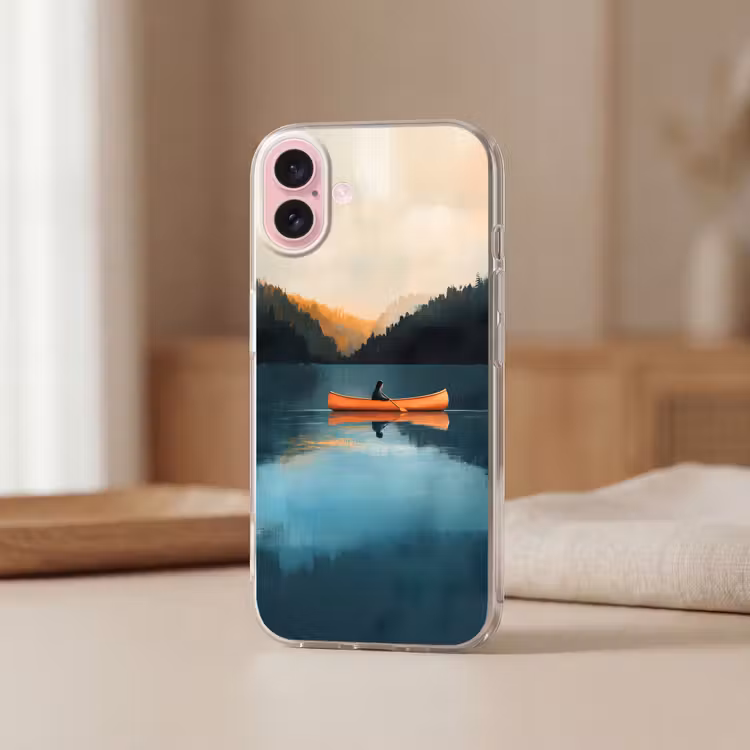 Telefoonhoesje - Bossen - Meer - Kano - Oranje — 3