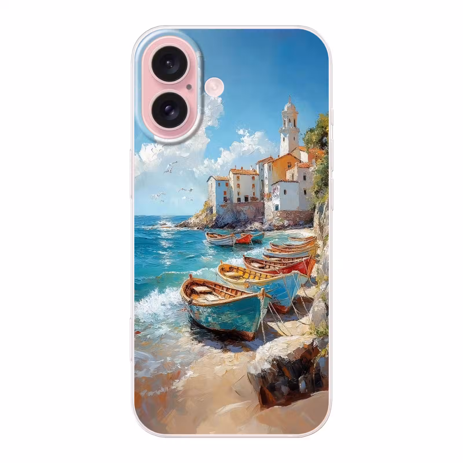 Telefoonhoesje - Boten - Rotsen - Zee - Zon — 1