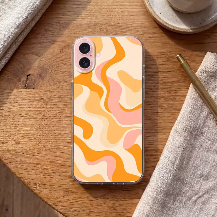 Telefoonhoesje - Abstract - Golvend - Oranje — 2