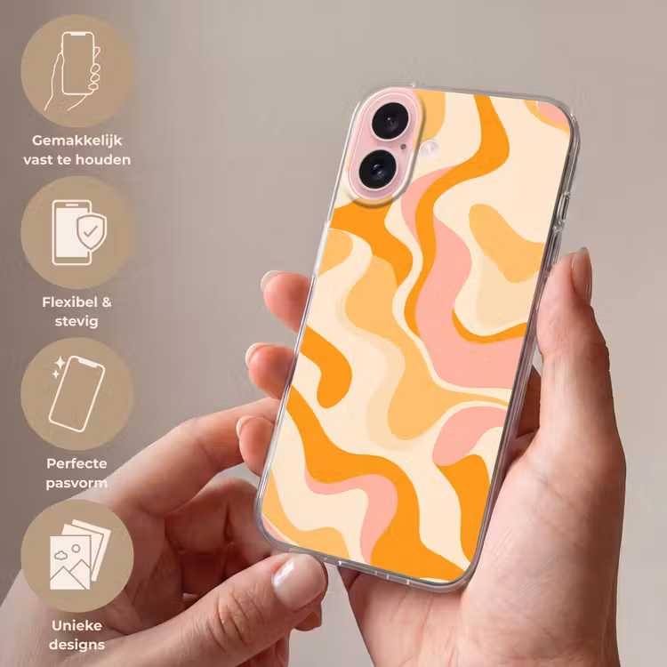 Telefoonhoesje - Abstract - Golvend - Oranje — 4