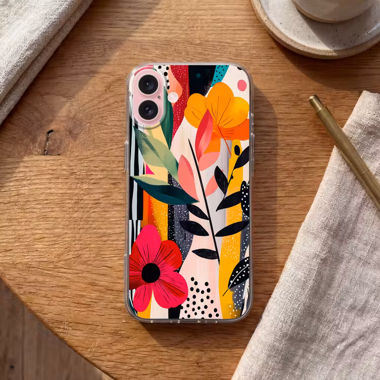 Telefoonhoesje - Bloemen - Bladeren - Abstract - Kleurrijk — 2