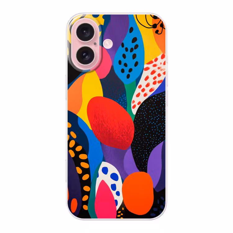 Telefoonhoesje - Bloemen - Bladeren - Abstract - Rood — 1