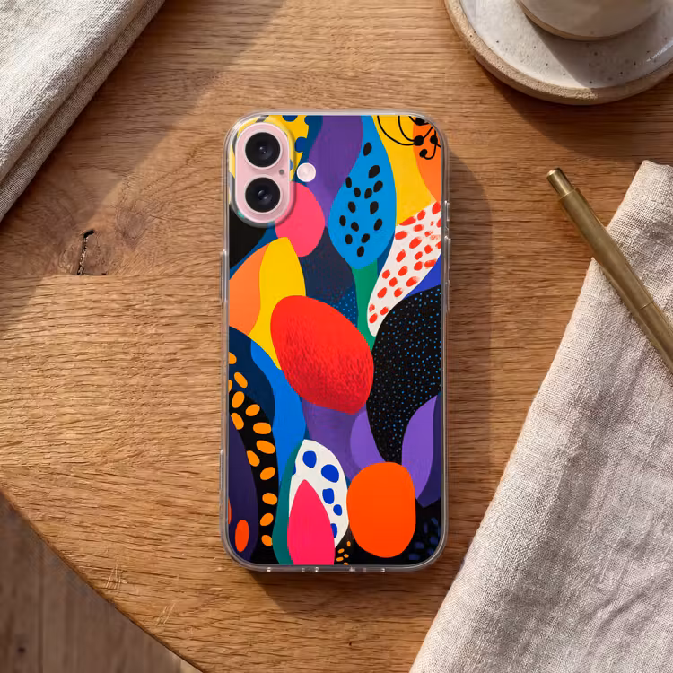 Telefoonhoesje - Bloemen - Bladeren - Abstract - Rood — 2
