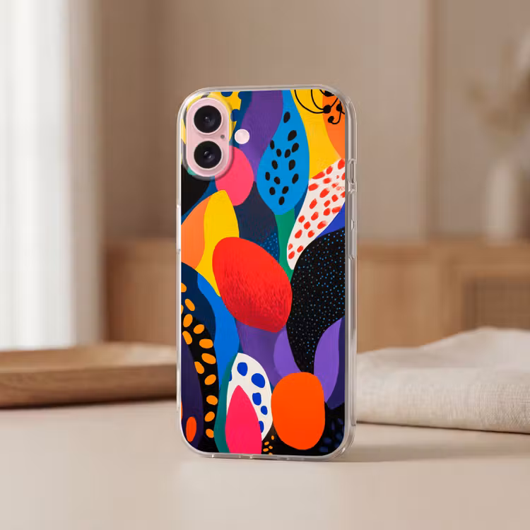 Telefoonhoesje - Bloemen - Bladeren - Abstract - Rood — 3