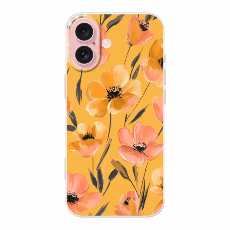 Telefoonhoesje - Bloemen - Geschilderd - Geel — 1