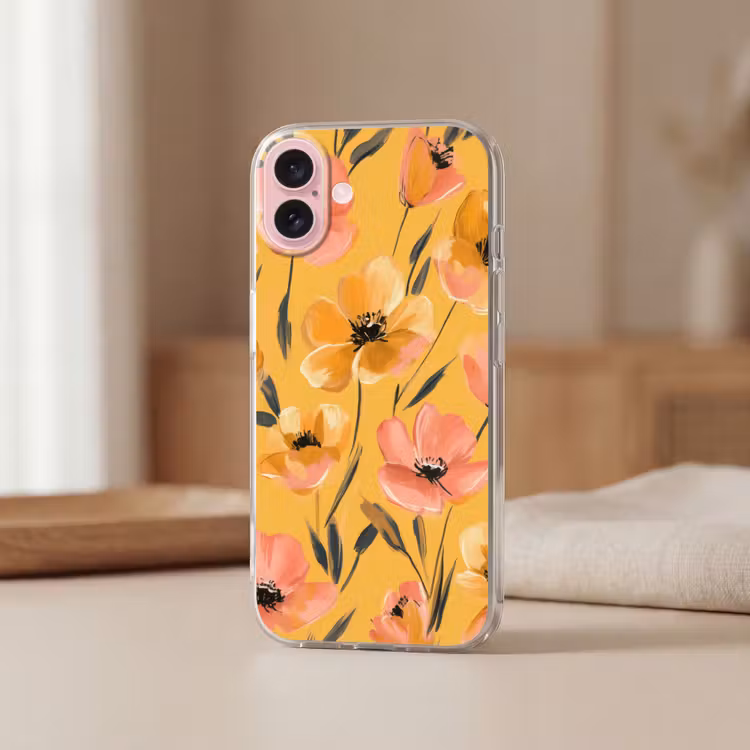Telefoonhoesje - Bloemen - Geschilderd - Geel — 3