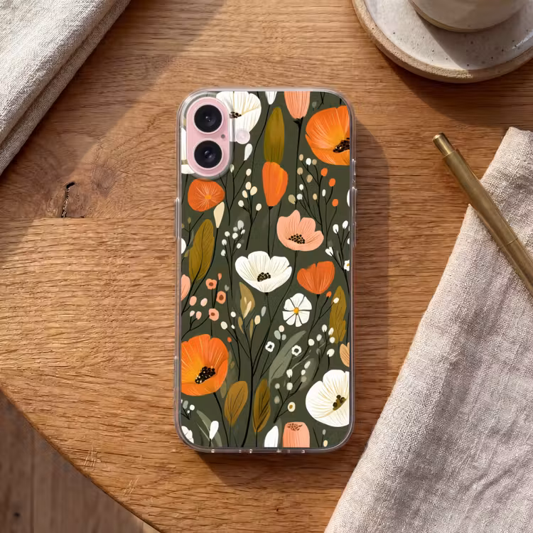Telefoonhoesje - Bloemen - Illustratie - Groen — 2