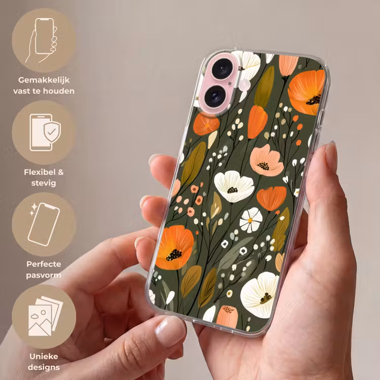 Telefoonhoesje - Bloemen - Illustratie - Groen — 4