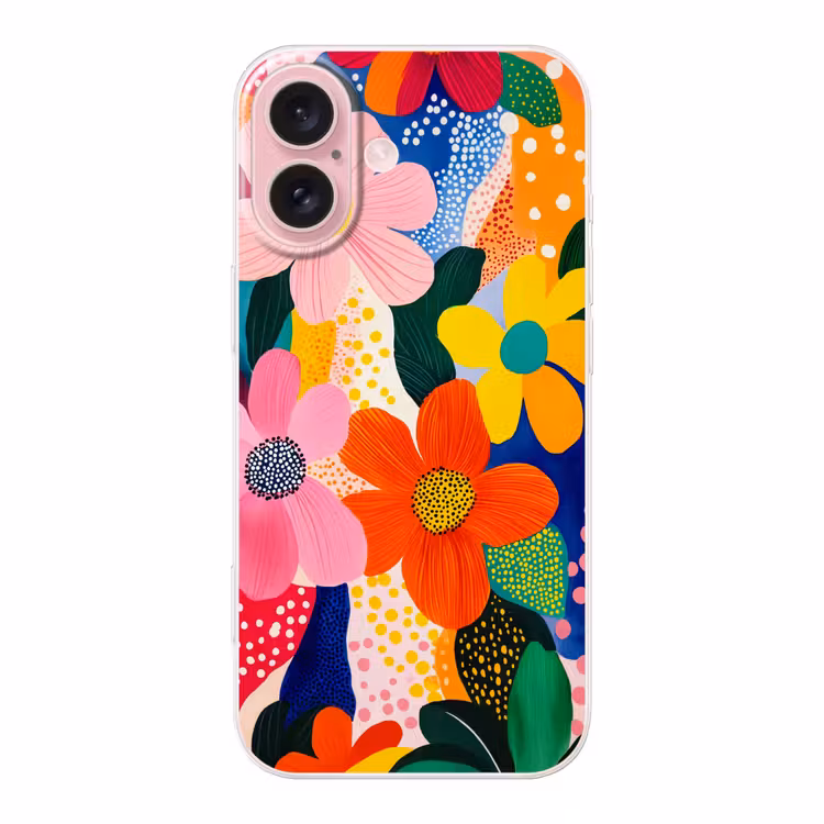 Telefoonhoesje - Bloemen - Kleurrijk - Stippen — 1