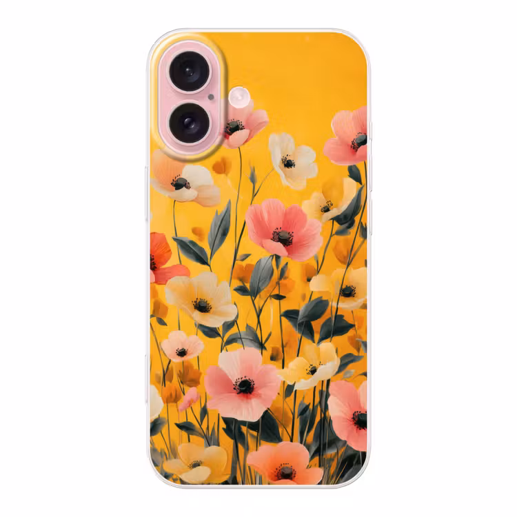 Telefoonhoesje - Bloemen - Veld - Geel — 1