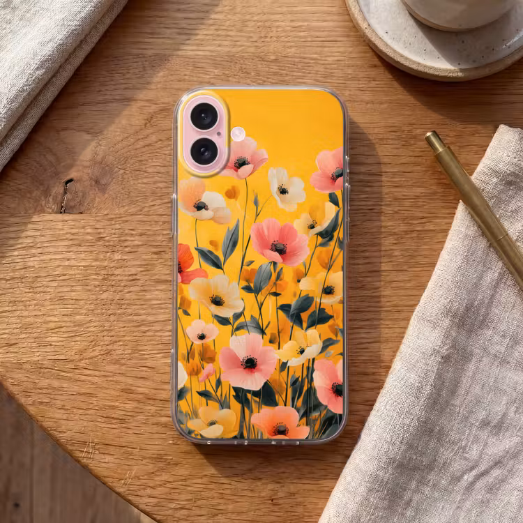 Telefoonhoesje - Bloemen - Veld - Geel — 2