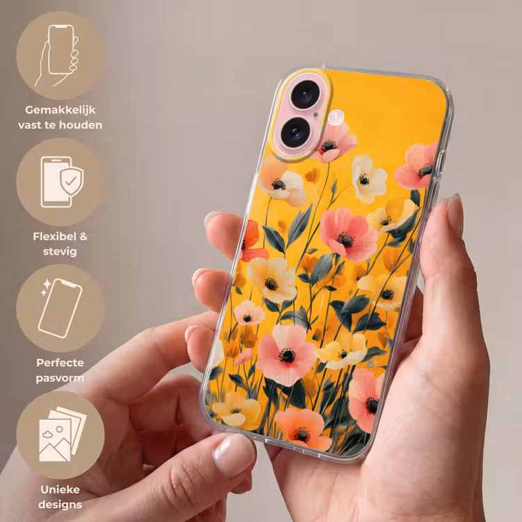 Telefoonhoesje - Bloemen - Veld - Geel — 4