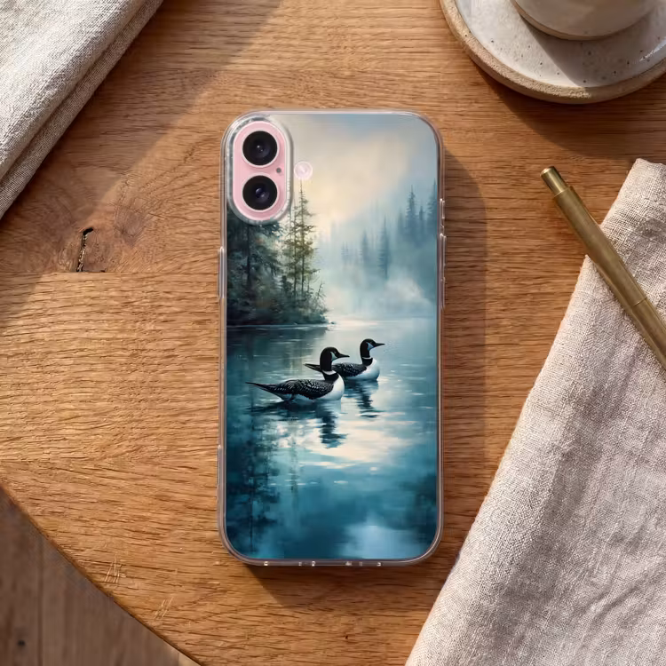 Telefoonhoesje - Bos - Water - Eenden - Mistig — 2