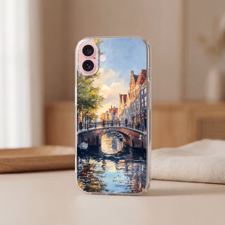 Telefoonhoesje - Brug - Stad - Huizen - Boot — 3
