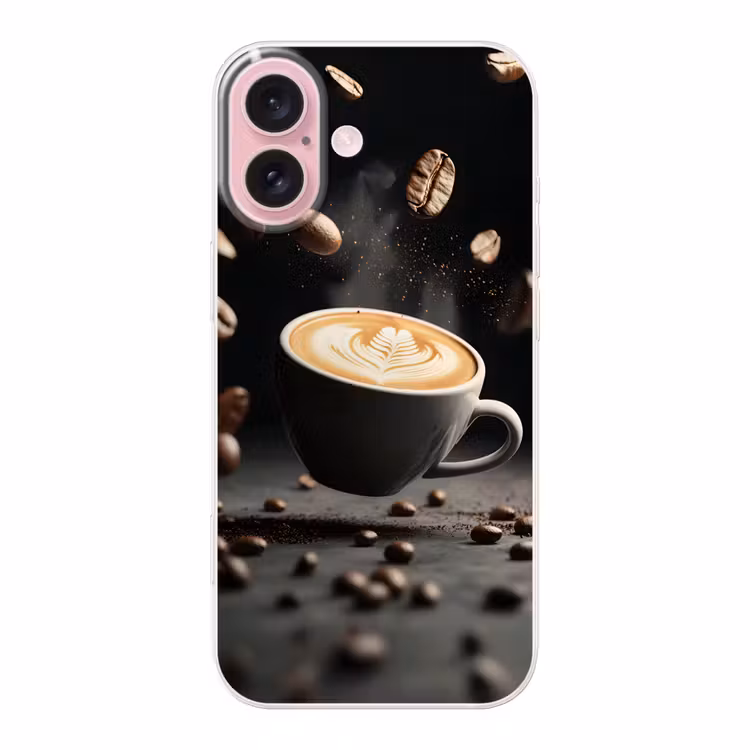 Telefoonhoesje - Cappuccino - Kop - Bonen - Bruin — 1