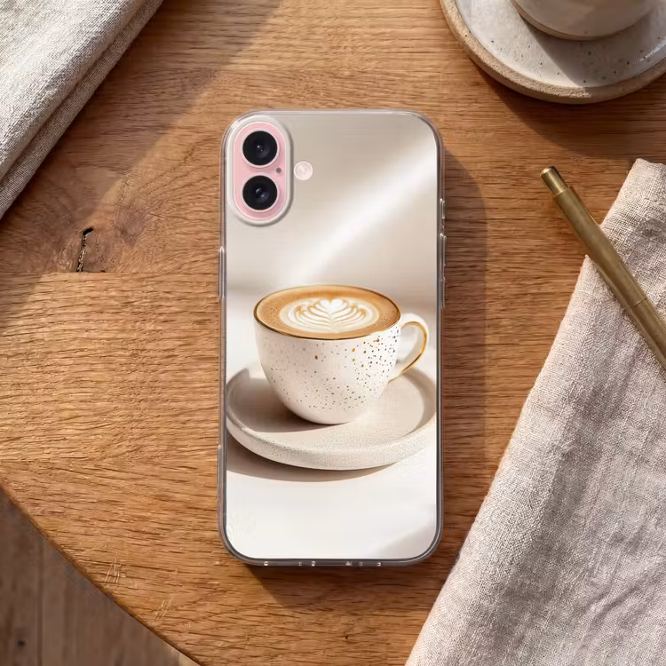 Telefoonhoesje - Cappuccino - Schuim - Schotel - Beige — 2