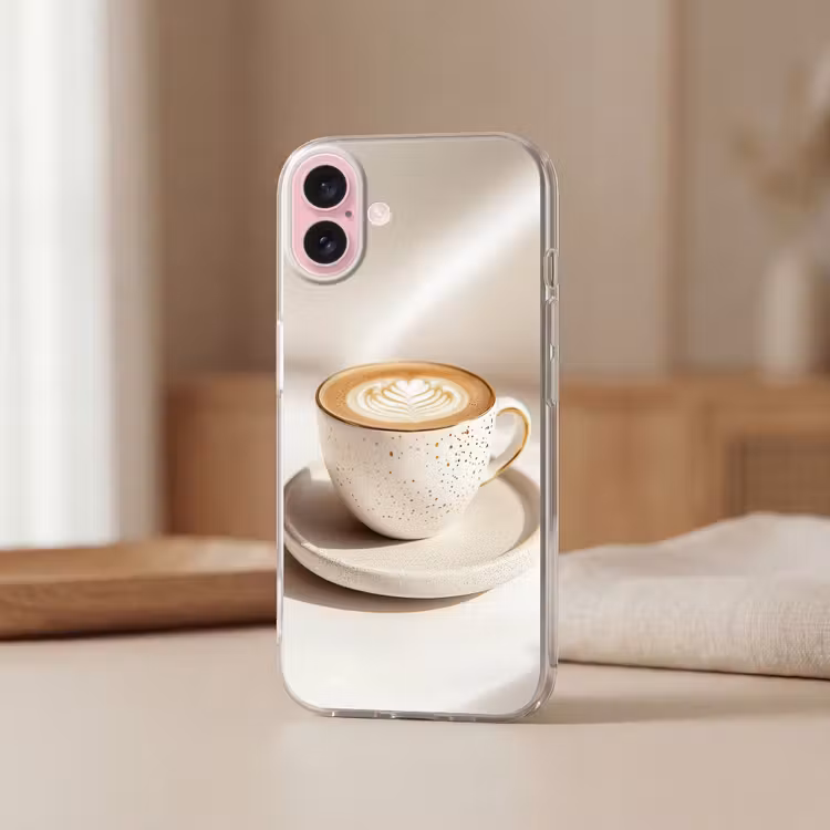 Telefoonhoesje - Cappuccino - Schuim - Schotel - Beige — 3
