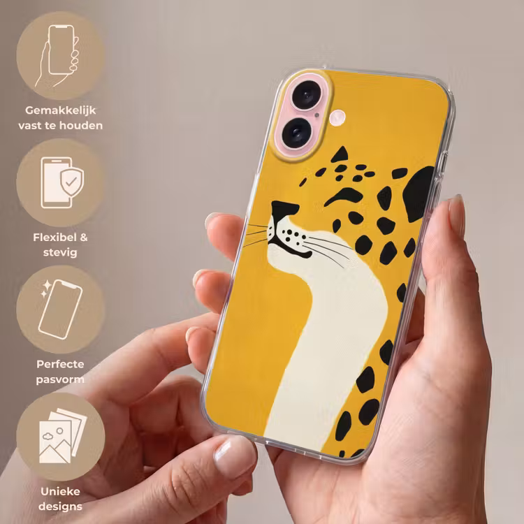 Telefoonhoesje - Cheetah - Illustratie - Geel — 4