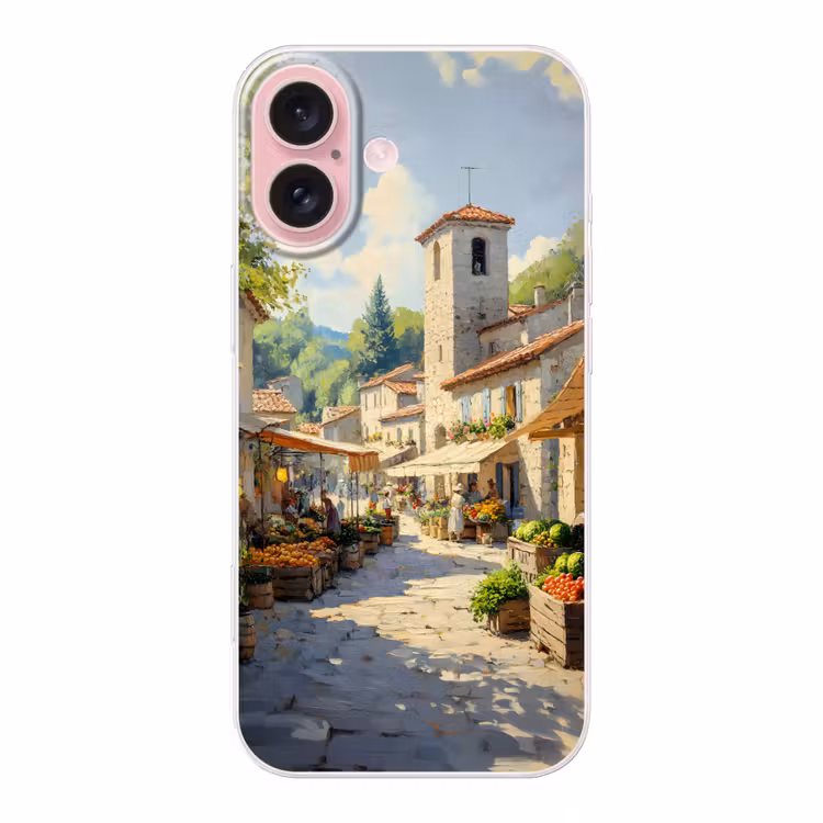 Telefoonhoesje - Dorp - Zon - Kraampjes - Huizen — 1