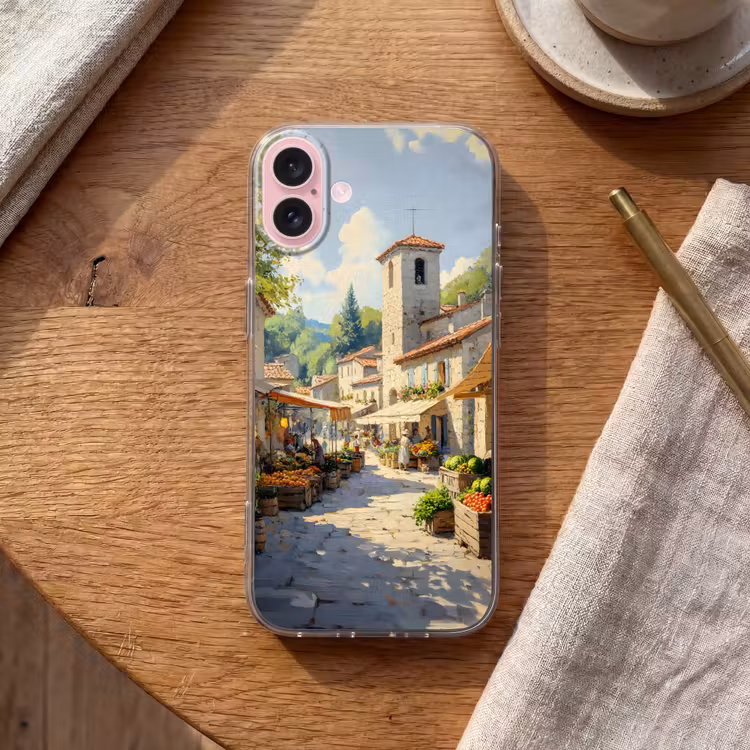 Telefoonhoesje - Dorp - Zon - Kraampjes - Huizen — 2
