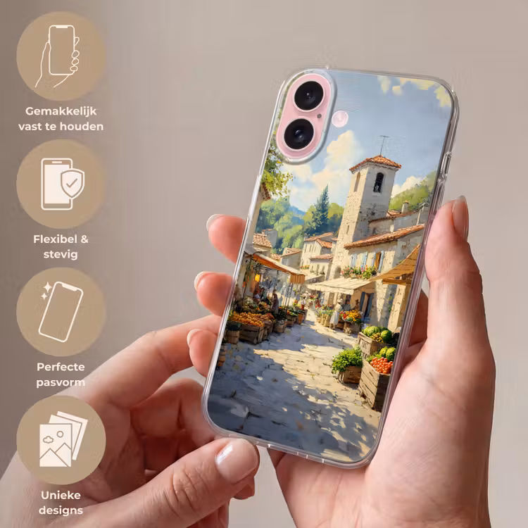 Telefoonhoesje - Dorp - Zon - Kraampjes - Huizen — 4