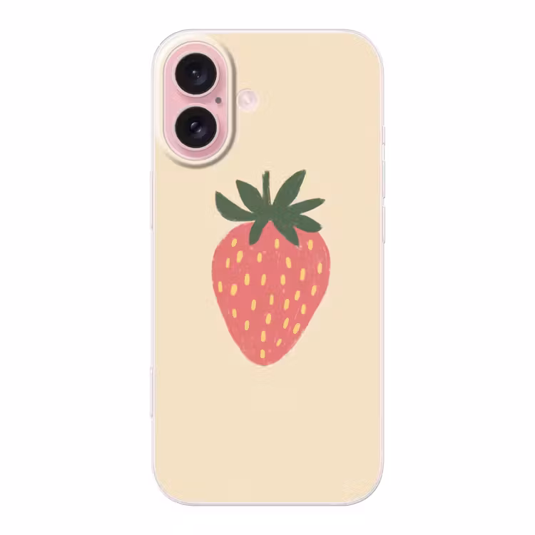 Telefoonhoesje - Aardbei - Minimalistisch - Rood - Fruit — 1