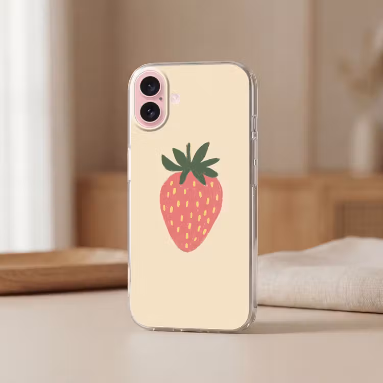 Telefoonhoesje - Aardbei - Minimalistisch - Rood - Fruit — 3