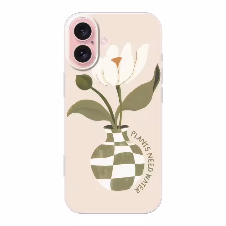 Telefoonhoesje - Bloem - Wit - Vaas - Quote — 1