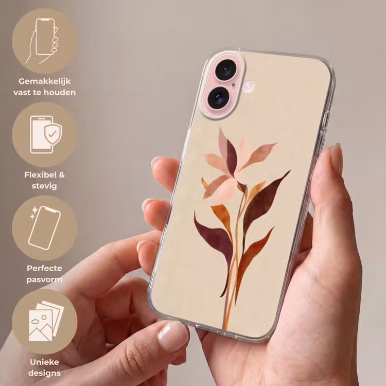 Telefoonhoesje - Bloemen - Blaadjes - Minimalistisch - Roze — 4