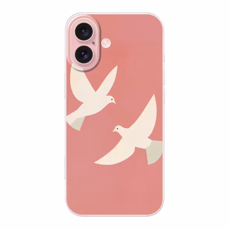 Telefoonhoesje - Duiven - Wit - Sierlijk — 1