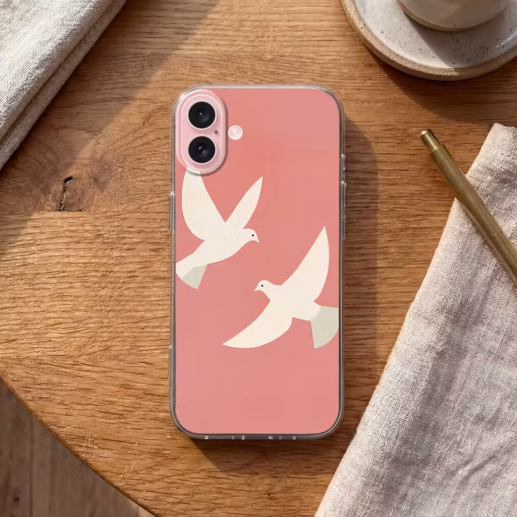 Telefoonhoesje - Duiven - Wit - Sierlijk — 2