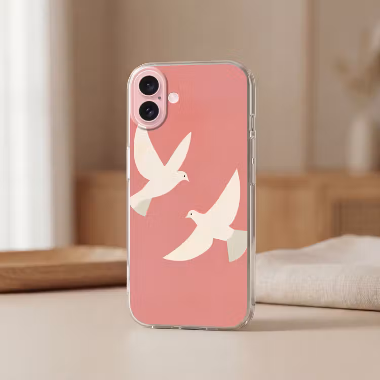 Telefoonhoesje - Duiven - Wit - Sierlijk — 3