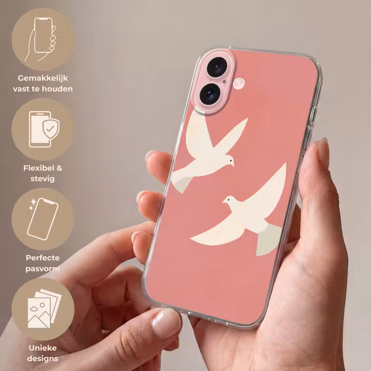 Telefoonhoesje - Duiven - Wit - Sierlijk — 4
