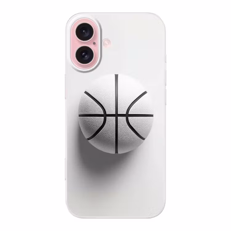 Telefoonhoesje - Basketbal - Wit - Schaduw - Lijnen — 1