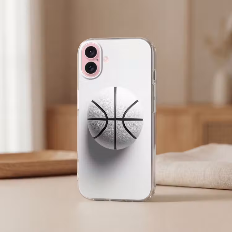 Telefoonhoesje - Basketbal - Wit - Schaduw - Lijnen — 3
