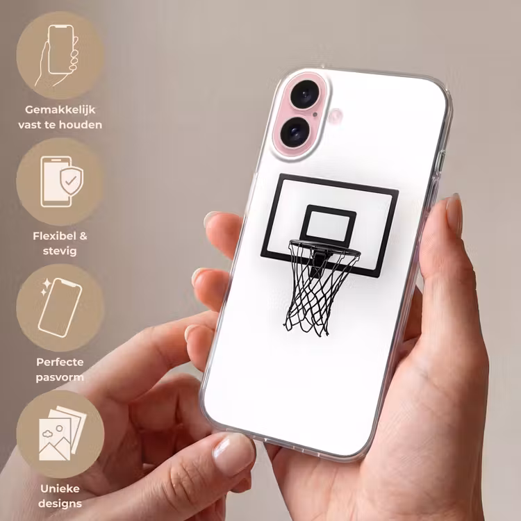 Telefoonhoesje - Basketbalbord - Minimalistisch - Zwart — 4