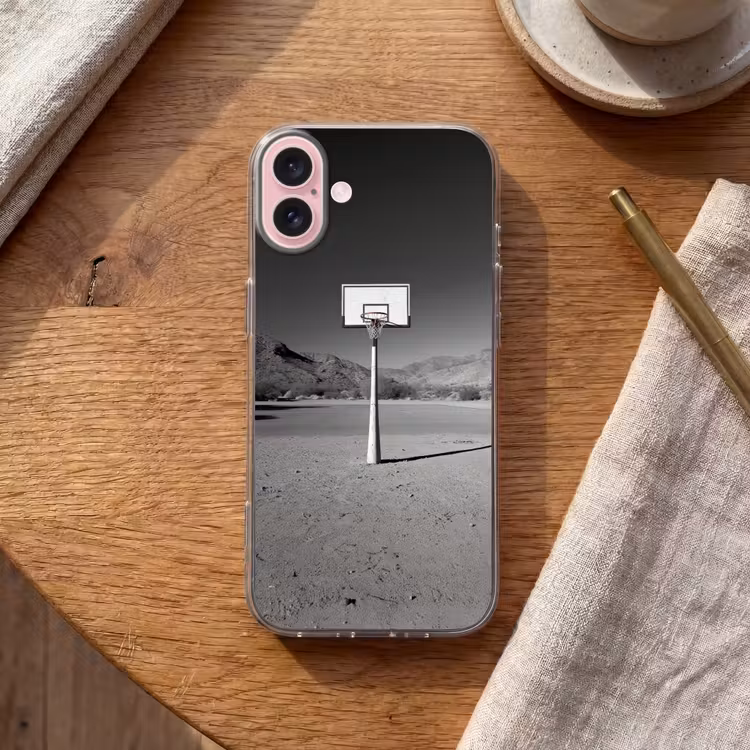 Telefoonhoesje - Basketbalpaal - Landschap - Zand - Wit — 2