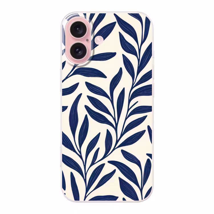 Telefoonhoesje - Bladeren - Klimop - Donkerblauw — 1