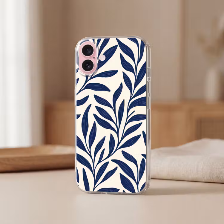 Telefoonhoesje - Bladeren - Klimop - Donkerblauw — 3