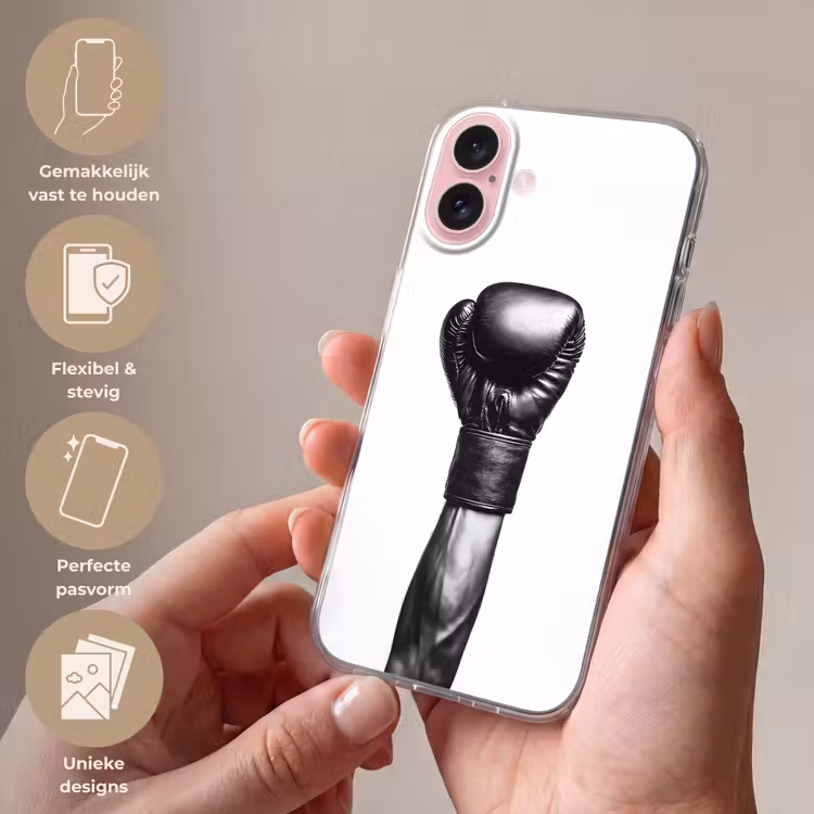 Telefoonhoesje - Bokshandschoen - Zwart - Hand — 4
