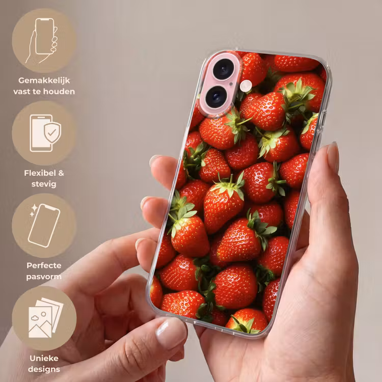 Telefoonhoesje - Aardbei - Fruit - Rood — 4
