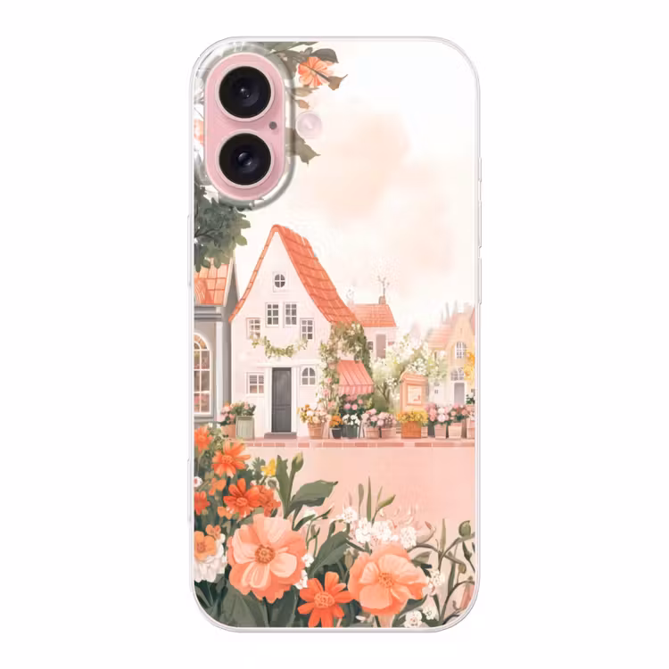 Telefoonhoesje - Bloemen - Huizen - Dorp — 1