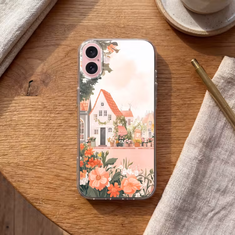 Telefoonhoesje - Bloemen - Huizen - Dorp — 2