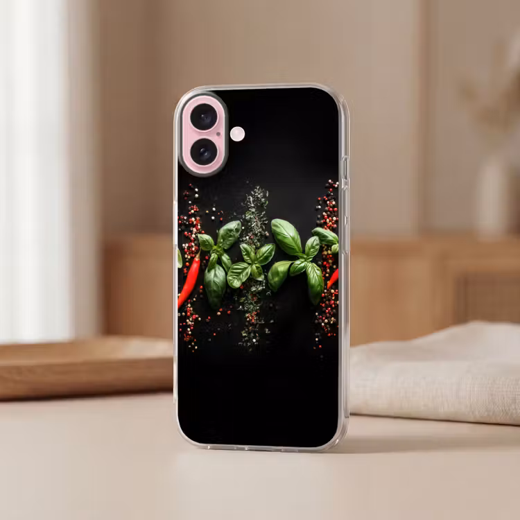 Telefoonhoesje - Chilipepers - Basilicum - Blaadjes - Rood — 3