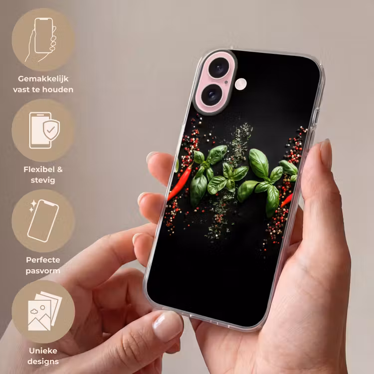 Telefoonhoesje - Chilipepers - Basilicum - Blaadjes - Rood — 4