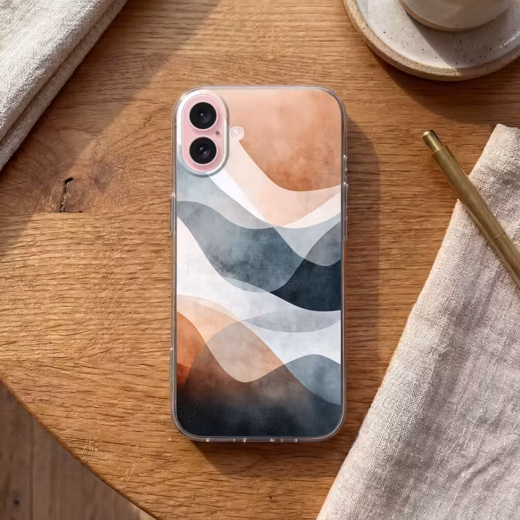 Telefoonhoesje - Abstract - Golven - Blauw — 2