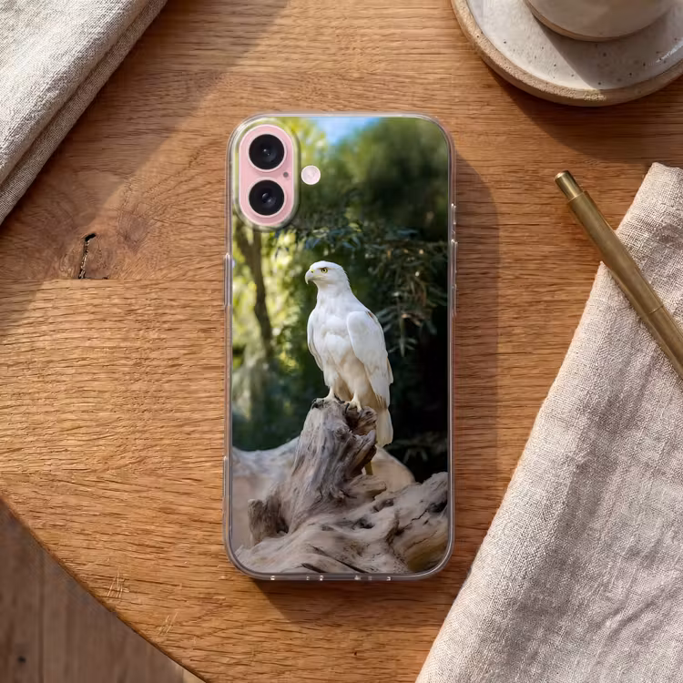 Telefoonhoesje - Arend - Hout - Wit - Planten — 2