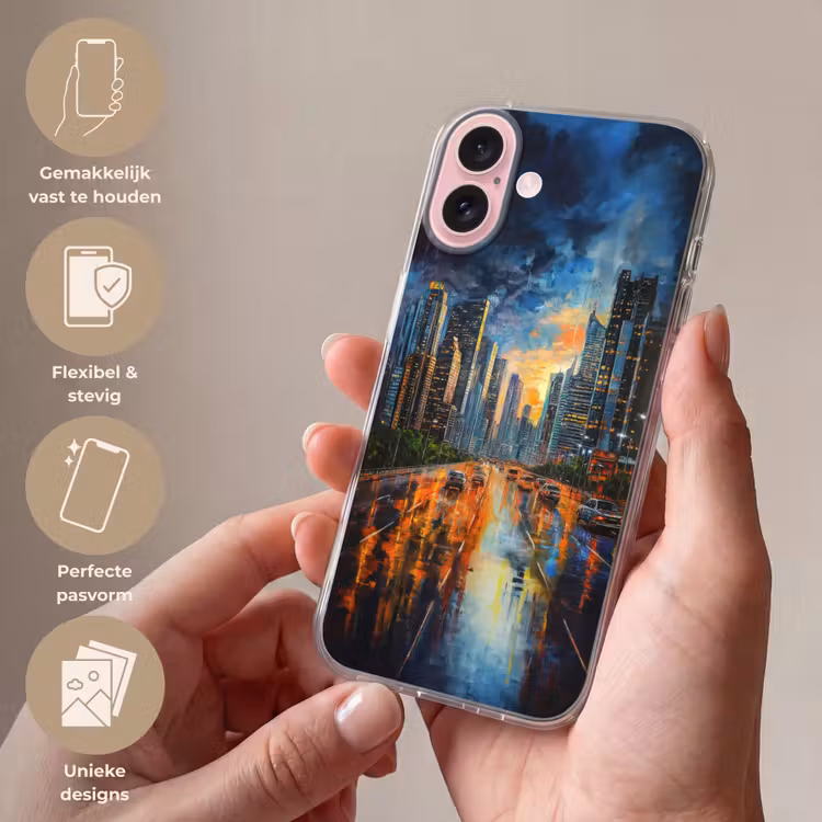 Telefoonhoesje - Auto - Skyline - Zon - Blauw — 4