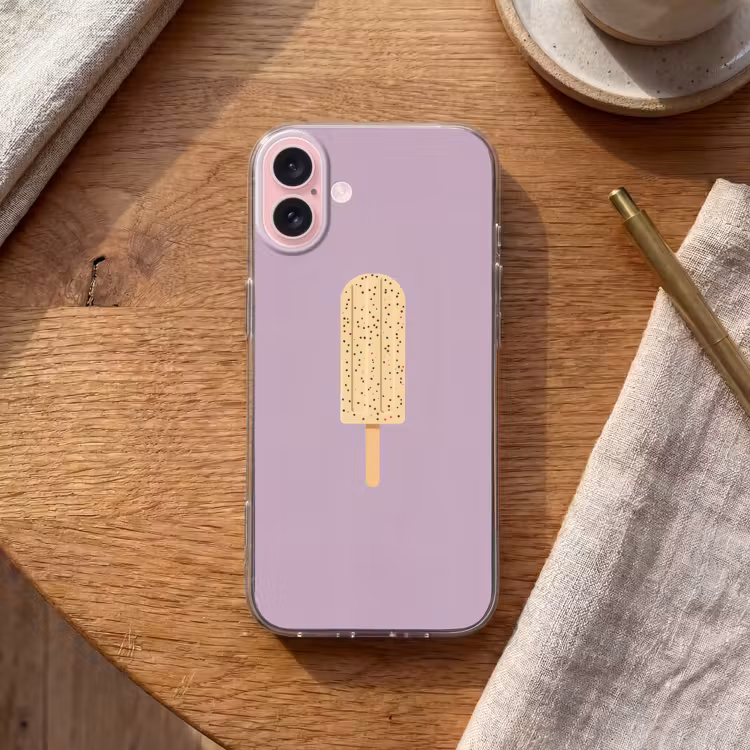 Telefoonhoesje - Beige - Ijsje - Spikkels — 2
